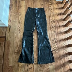 Faux Leather flare pants